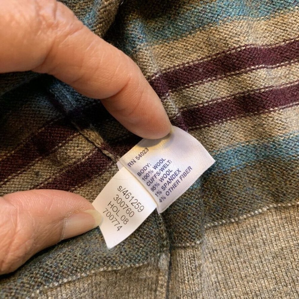 NEW Banana‎ Republic Italian 100% Merino Wool Sweater Pullover Striped V Neck XL - Picture 8 of 12